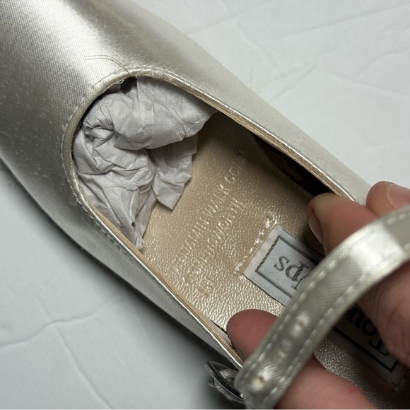 Touch Ups Jill White Ballet Flats Satin Size 10M NEW IN BOX Girls Mary Jane - Picture 5 of 12